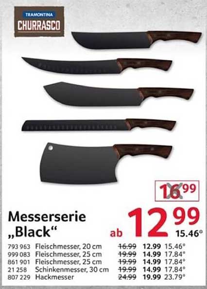 Messerserie "Black" von Teamontina Churrasco