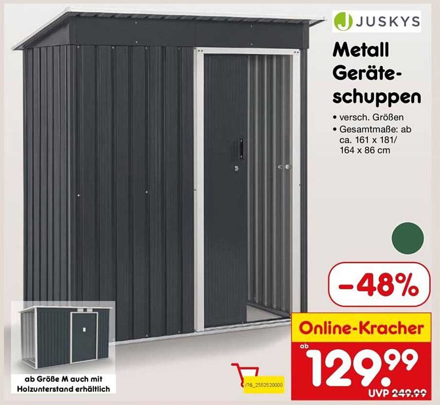 Metall Geräteschuppen - verschiedene Größen verfügbar