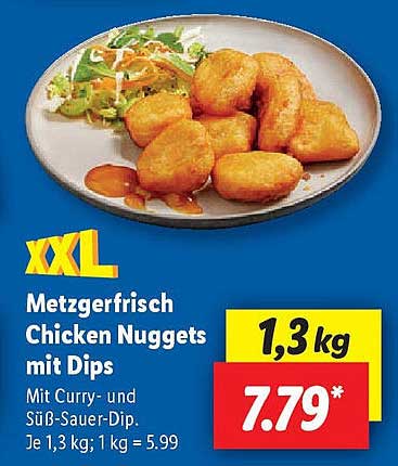 Metzgerfrisch Chicken Nuggets mit Dips (1,3 kg)