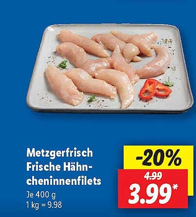 Metzgerfrisch Frische Hähncheninnenfilets