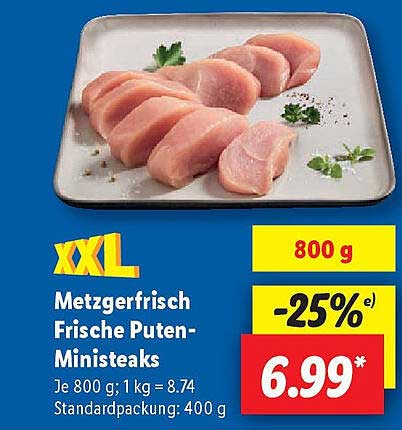 Metzgerfrisch Frische Puten-Ministeaks