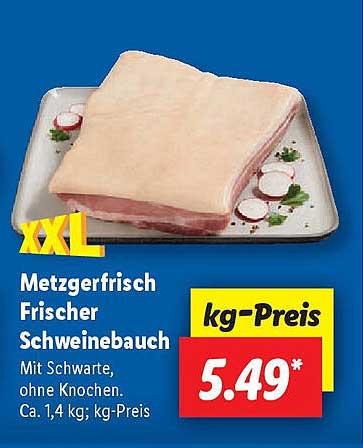 Metzgerfrisch Frischer Schweinebauch