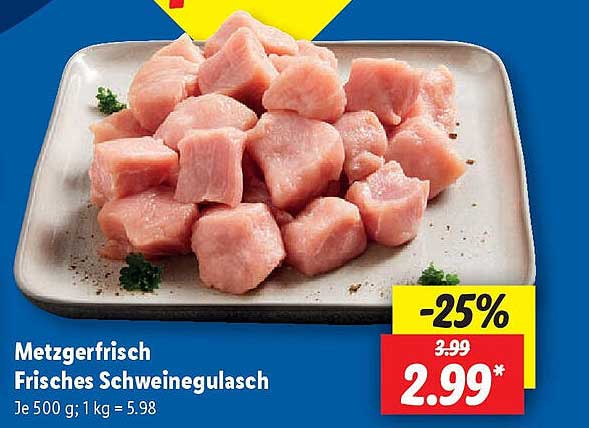 Metzgerfrisch Frisches Schweinegulasch