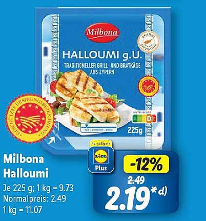 Milbona Halloumi g.U. – Traditioneller Grill- und Bratkäse aus Zypern