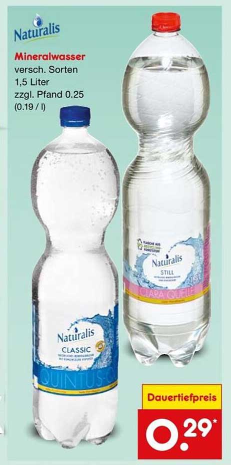 Mineralwasser Naturalis - verschiedene Sorten, 1,5 Liter