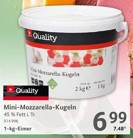 Mini-Mozzarella-Kugeln 1-kg-Eimer