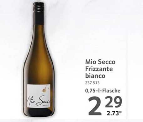 Mio Secco Frizzante bianco 0,75 l-Flasche
