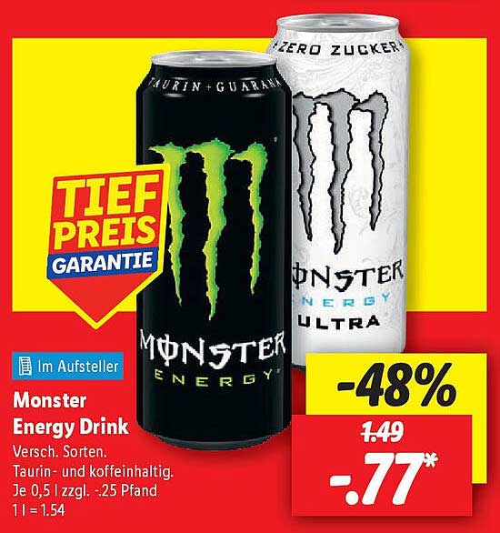 Monster Energy Drink - Verschiedene Sorten
