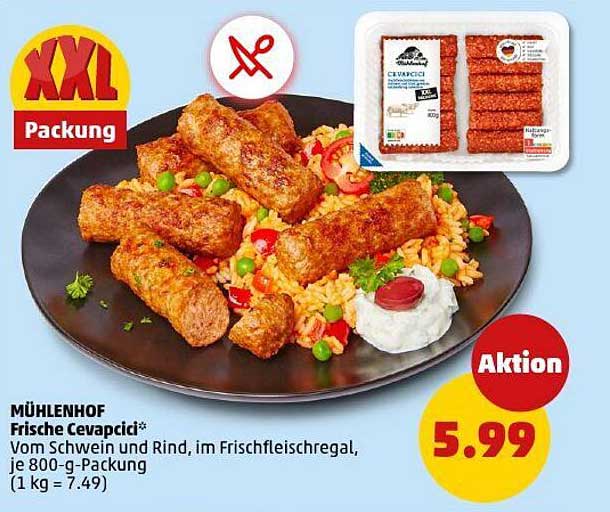 MÜHLENHOF Frische Cevapcici* 800-g-Packung