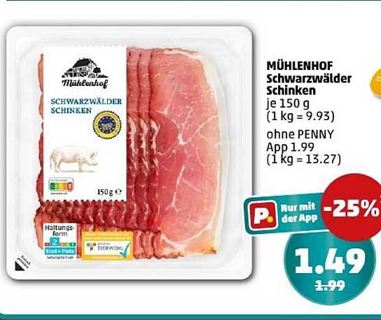 MÜHLENHOF Schwarzwälder Schinken 150 g