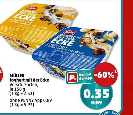 Müller Joghurt mit der Ecke - Verschiedene Sorten 150 g