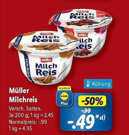 Müller Milchreis - Verschiedene Sorten