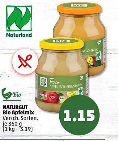 NATURGUT Bio Apfelmix, Versch. Sorten, je 360 g