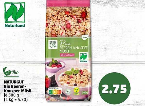 NATURGUT Bio Beeren-Knusper-Müsli 500 g