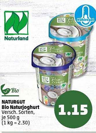 NATURGUT Bio Naturjoghurt Versch. Sorten, je 500 g