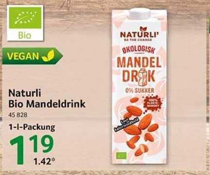 Naturli Bio Mandeldrink 1-Liter-Packung