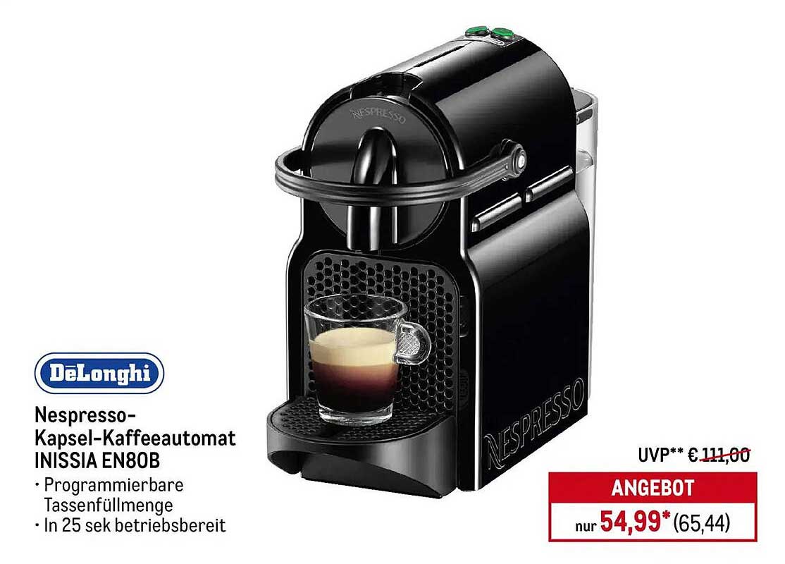 Nespresso-Kapsel-Kaffeemaschine INISSIA EN80B von DeLonghi