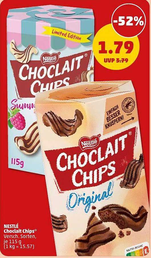 NESTLÉ Choclait Chips – Verschiedene Sorten, je 115 g