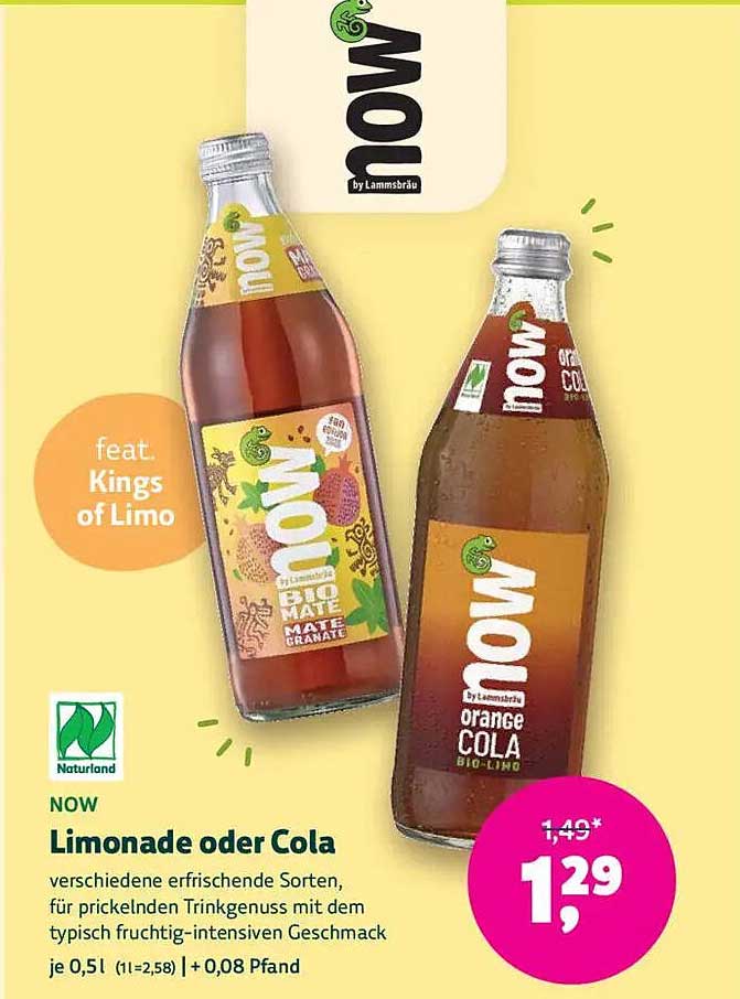 NOW Limonade oder Cola - Erfrischende Vielfalt für jeden Geschmack