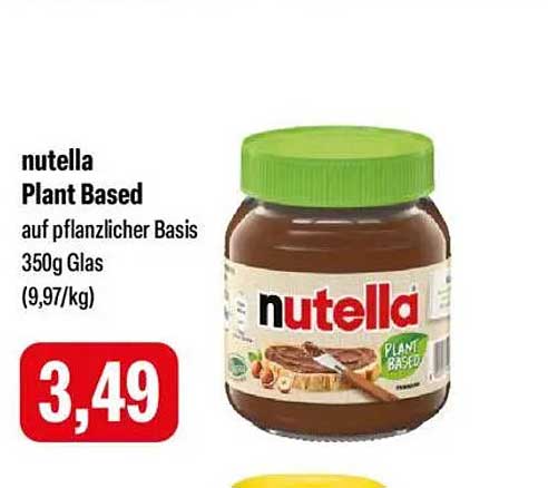 nutella Plant Based auf pflanzlicher Basis 350g Glas