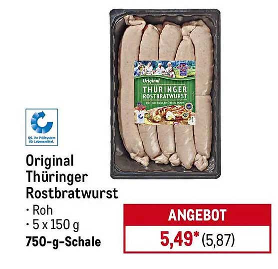 Original Thüringer Rostbratwurst 750-g-Schaale