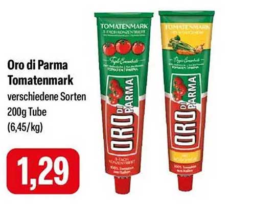 Oro di Parma Tomatenmark verschiedene Sorten 200g Tube