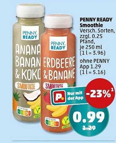 Penny Ready Smoothie - Verschiedene Sorten
