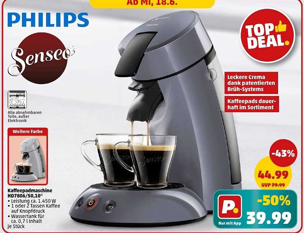 Philips Senseo Kaffepadmaschine HD7806/50.10