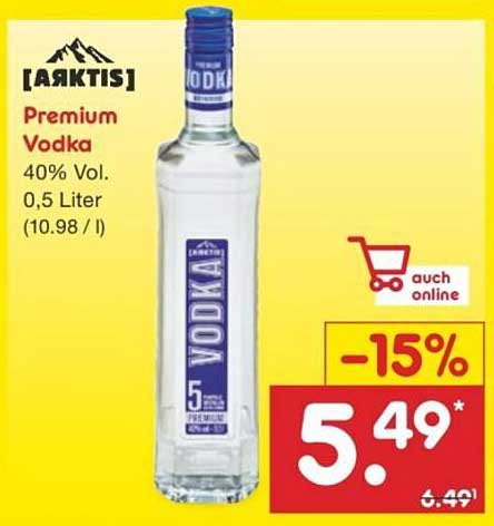 Premium Vodka 40% Vol, 0,5 Liter