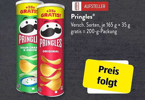 Pringles® - Verschiedene Sorten, je 165 g + 35 g gratis