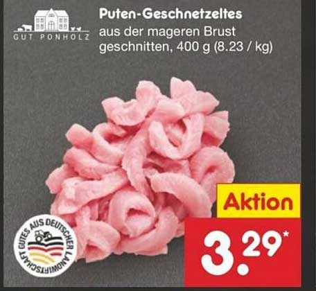 Puten-Geschnetztes aus der mageren Brust, 400 g (8.23 €/kg)