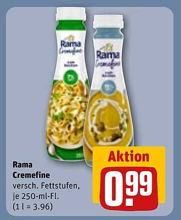Rama Cremefine verschiedene Fettstufen, je 250-ml-Fl.
