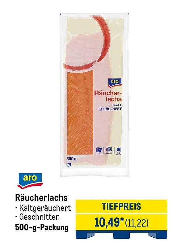 Räucherlachs - Kaltgeräuchert, 500-g-Packung