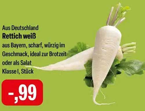 Rettich weiß aus Deutschland, Klasse I, Stück