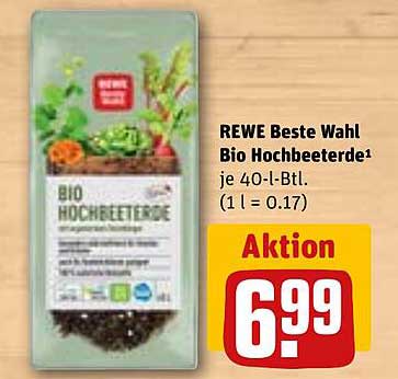 REWE Beste Wahl Bio Hochbeeterde je 40-l-Btl.
