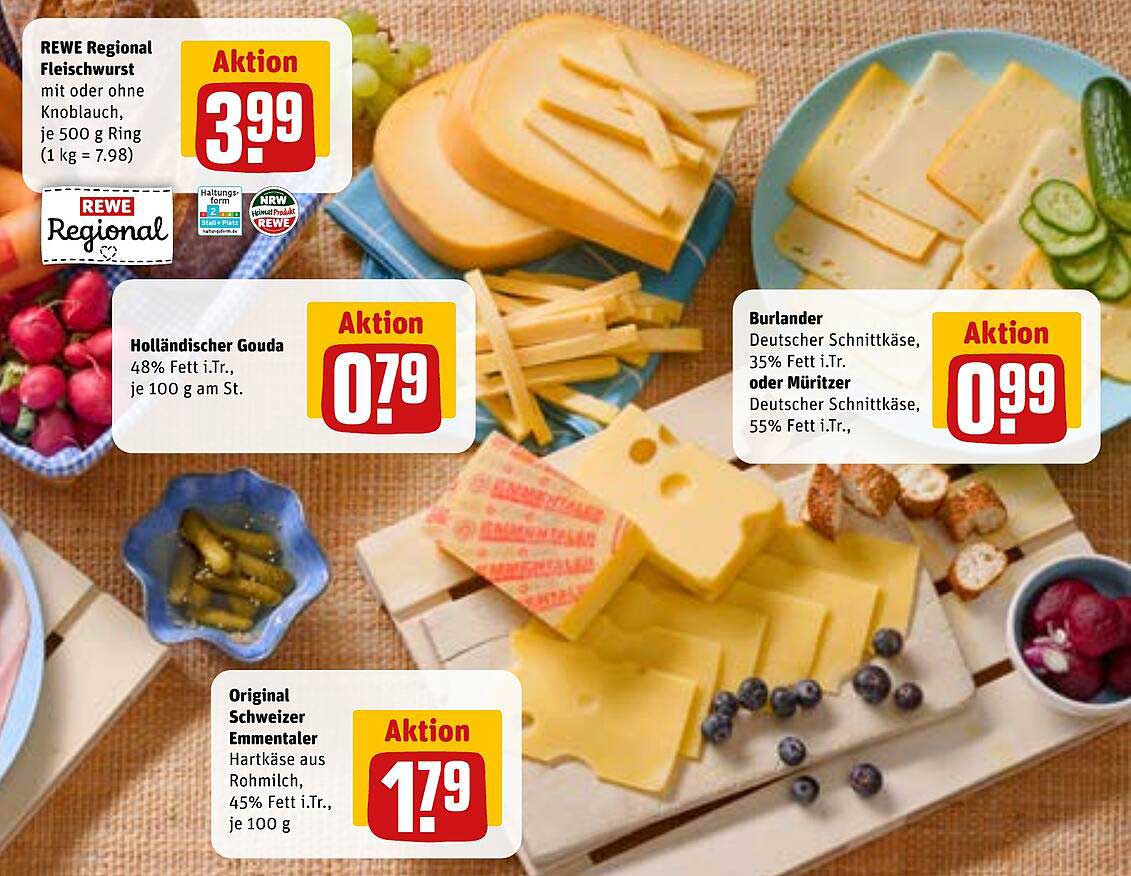 REWE Regional Fleischwurst mit oder ohne Knoblauch, je 500 g Ring