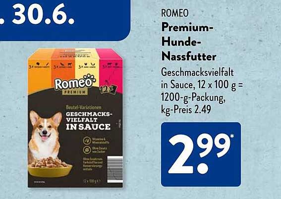 ROMEO Premium-Hunde-Nassfutter - Geschmacksvielfalt in Sauce