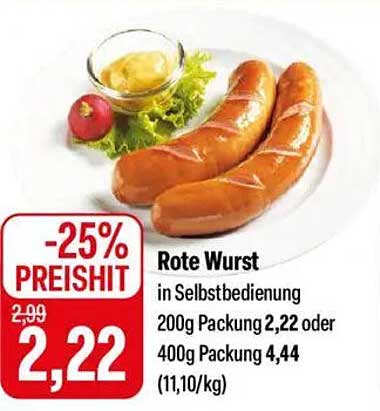 Rote Wurst in Selbstbedienung