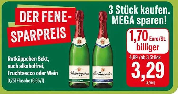 Rotkäppchen Sekt, auch alkoholfrei, Fruchtsecco oder Wein 0,75l Flasche (6,65€/l)