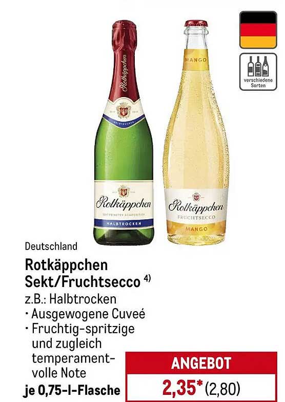 Rotkäppchen Sekt/Fruchtsecco 0,75 l Flasche