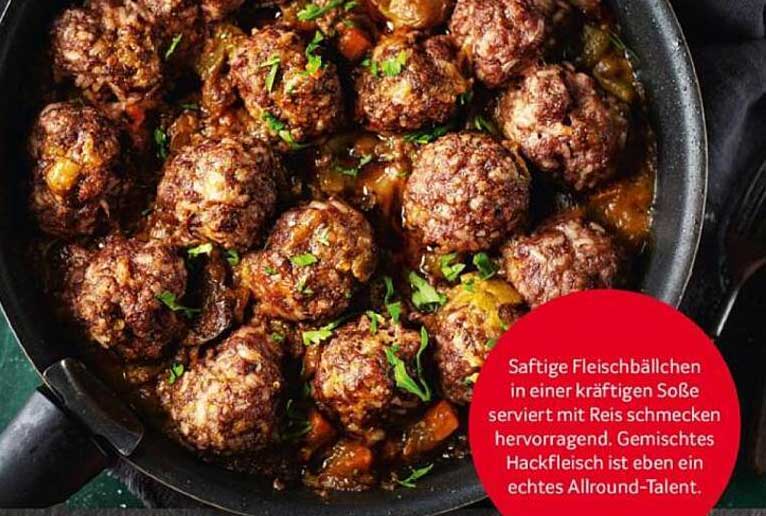 Saftige Fleischbällchen in kräftiger Soße