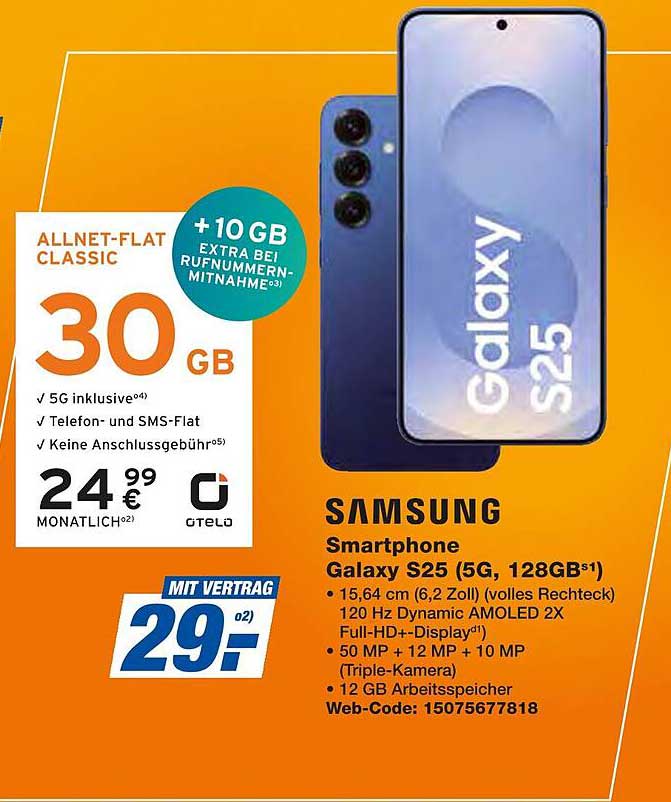 Samsung Smartphone Galaxy S25 (5G, 128GB)