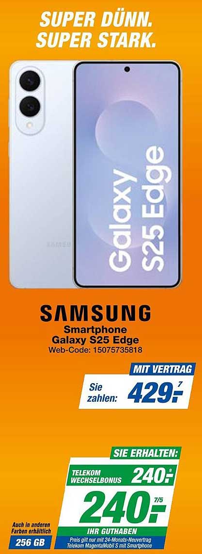 Samsung Smartphone Galaxy S25 Edge mit Vertrag