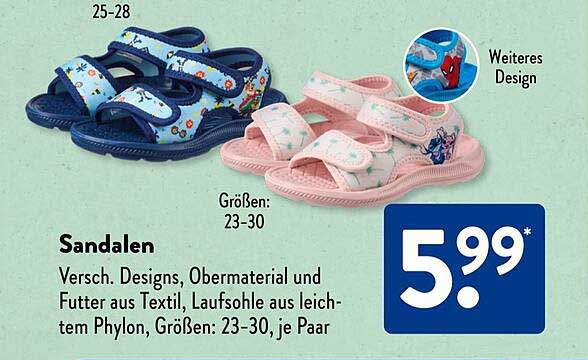 Sandalen für Kids in verschiedenen Designs