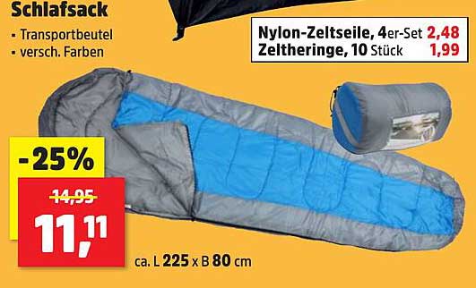 Schlafsack mit Transportbeutel in verschiedenen Farben