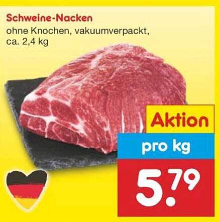 Schweine-Nacken ohne Knochen, vakuumverpackt, ca. 2,4 kg
