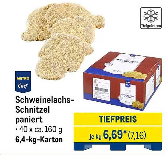 SchweineLachs-Schnitzel panierte 40 x ca. 160 g im 6,4-kg-Karton