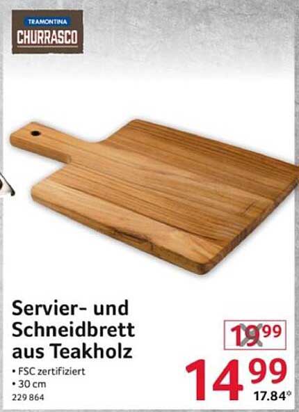 Servier- und Schneidbrett aus Teakholz