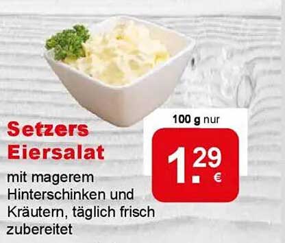 Setzers Eiersalat mit magerem Hinterschinken und Kräutern, täglich frisch zubereitet