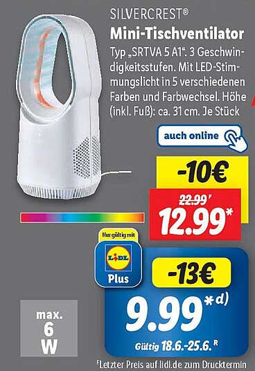 SILVERCREST® Mini-Tischventilator